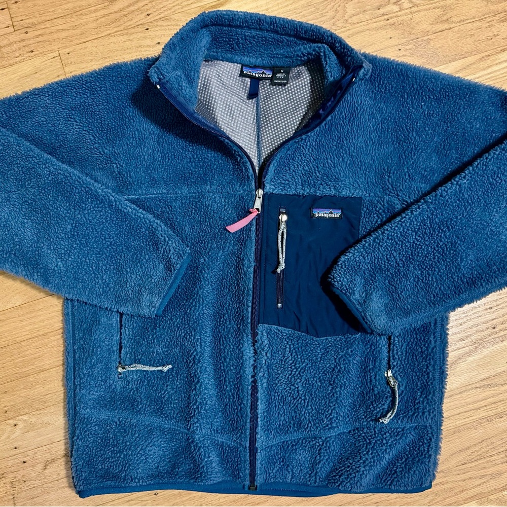 Women’s Patagonia Blue Puffer Jacket Full-Zip Stand-Up Collar